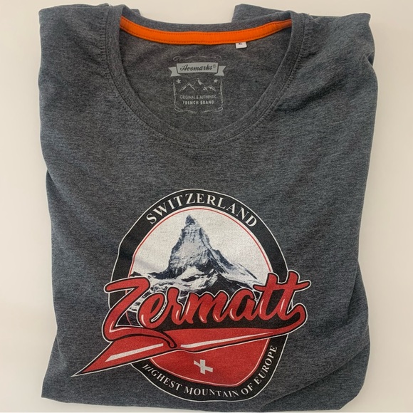 Zermatt Mountain Switzerland Emblem T-Shirts. Size: (XL) - Picture 2 of 9